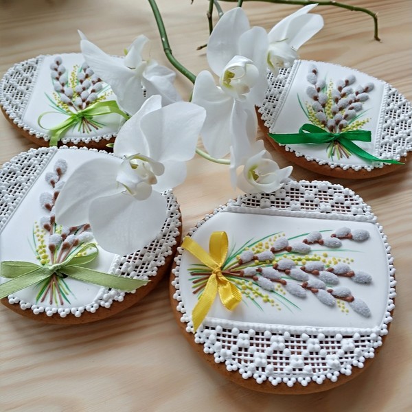 Пряник пасхальне яйце з вербою 5