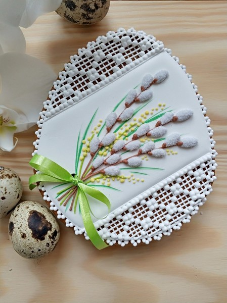 Пряник пасхальне яйце з вербою 4